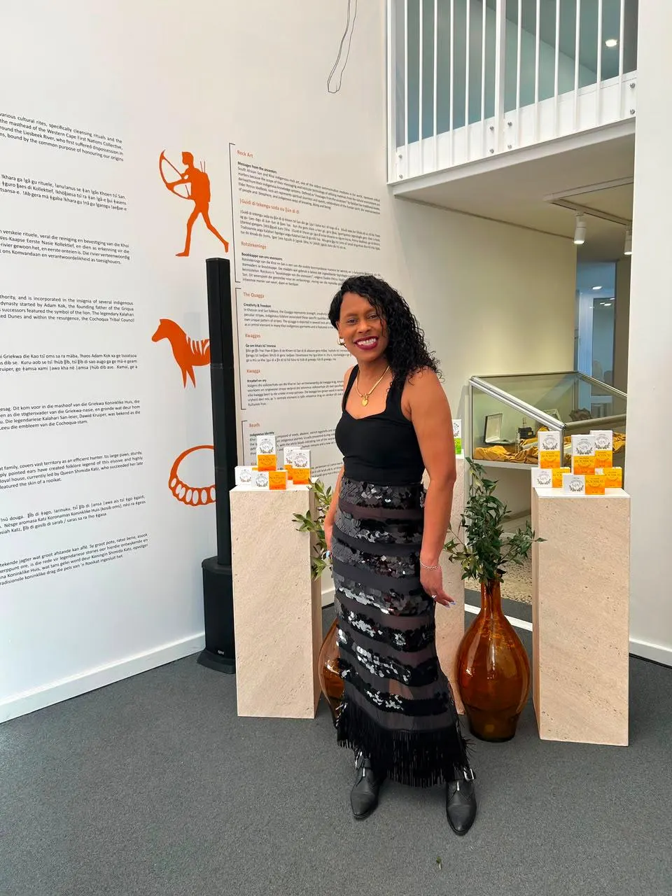 Candice Ohlson of Her Legacy Consulting hosting a business event at the First Nations Heritage Centre in Cape Town